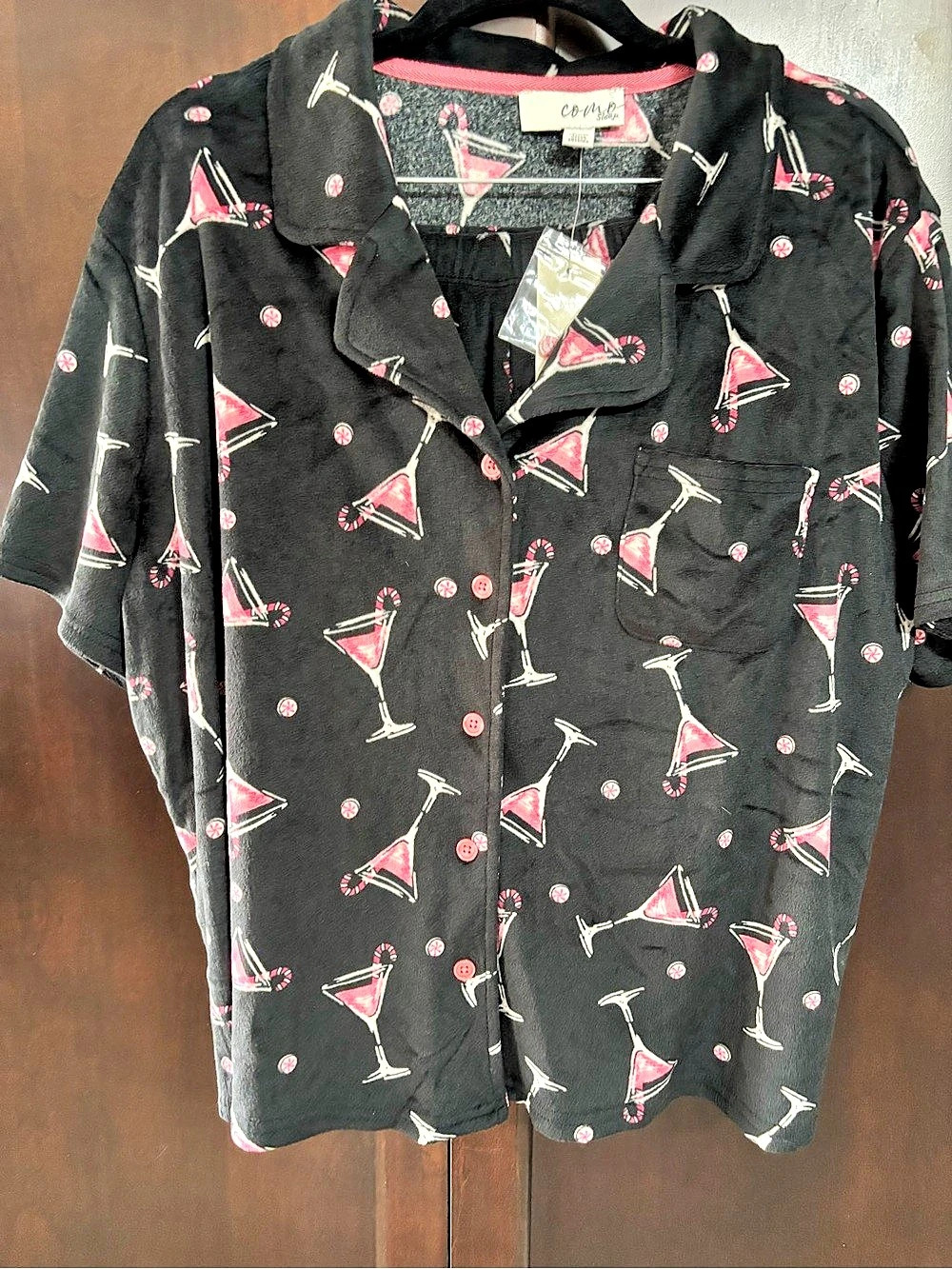 Holiday Cosmo / martini print pajama set NWT